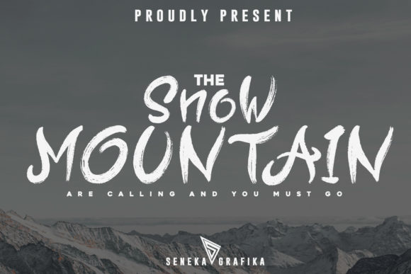 Snow Mountain: A Cool, Brushed Display Font